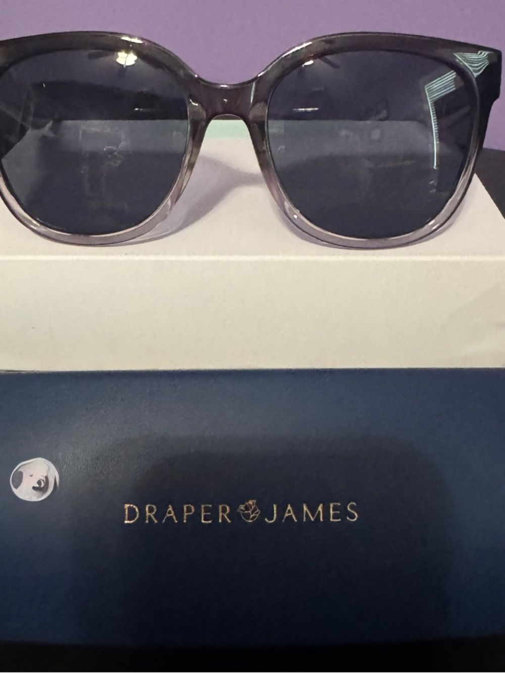 Draper James Translucent Smoke Round Sunglasses